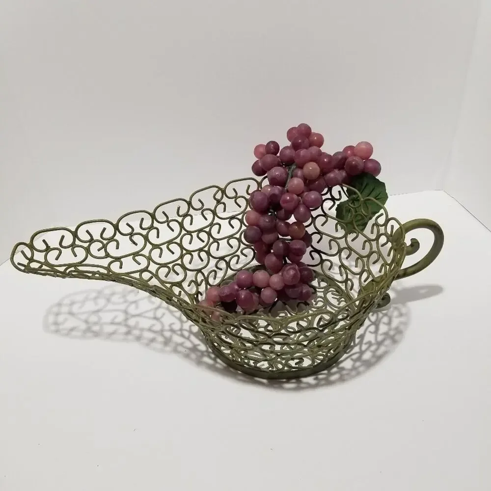 Wire Basket Kitchen Decor Gravy Boat Teapot Handle
